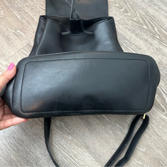 Coach Vintage leather drawstring medium sized backpack. Travel, dark academia main image 6